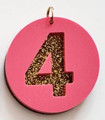 Cijfer Roze/Glitter 4 ByMelo