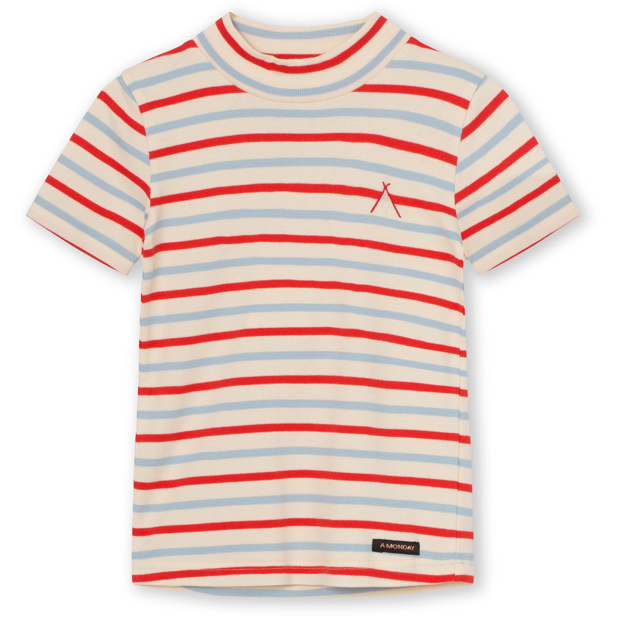 A Monday in Copenhagen Agnes T-Shirt Poppy Stripe voorzijde
