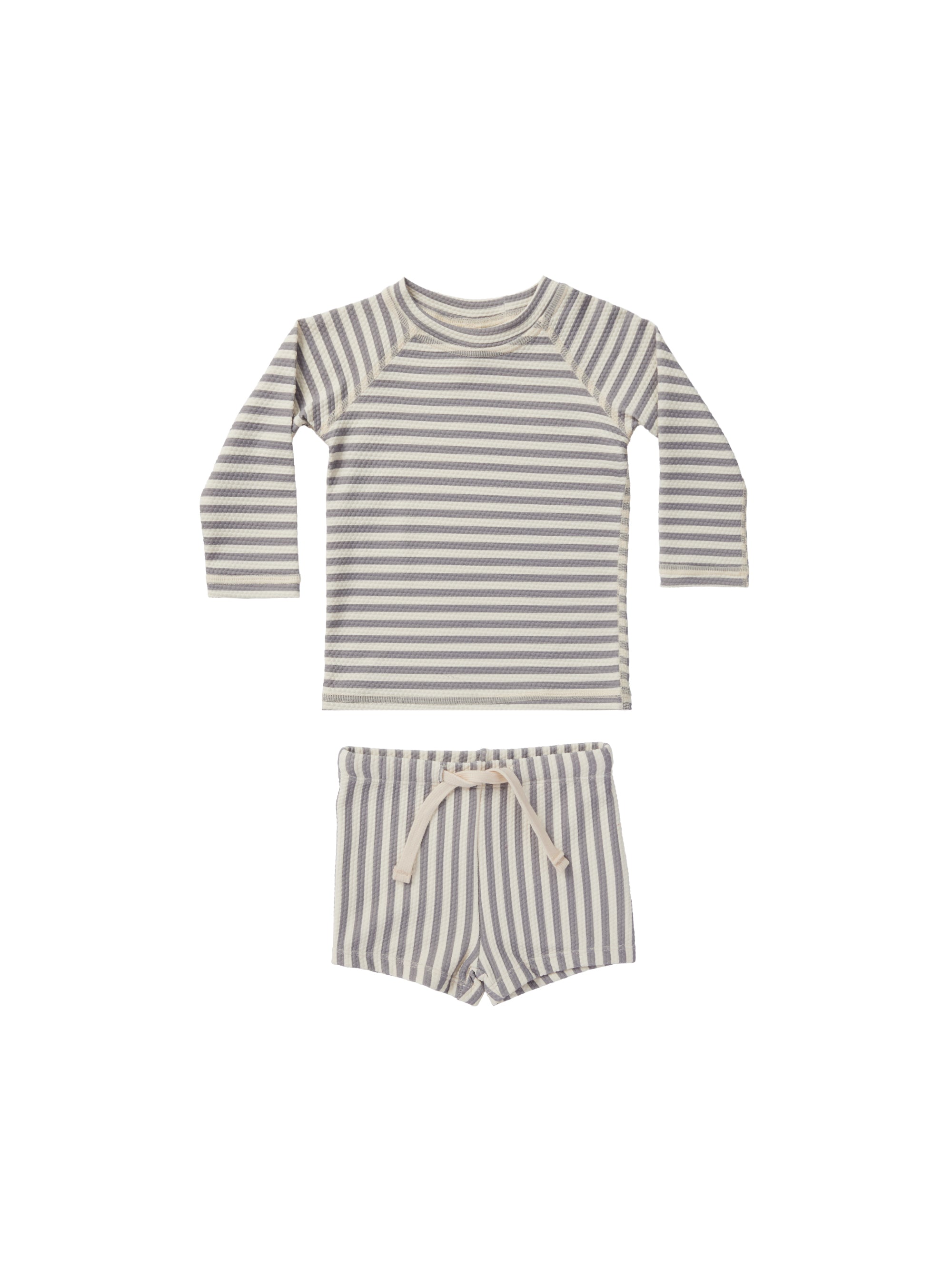 Quincy Mae Finn Rashguard + Short Lagoon Stripe voorzijde