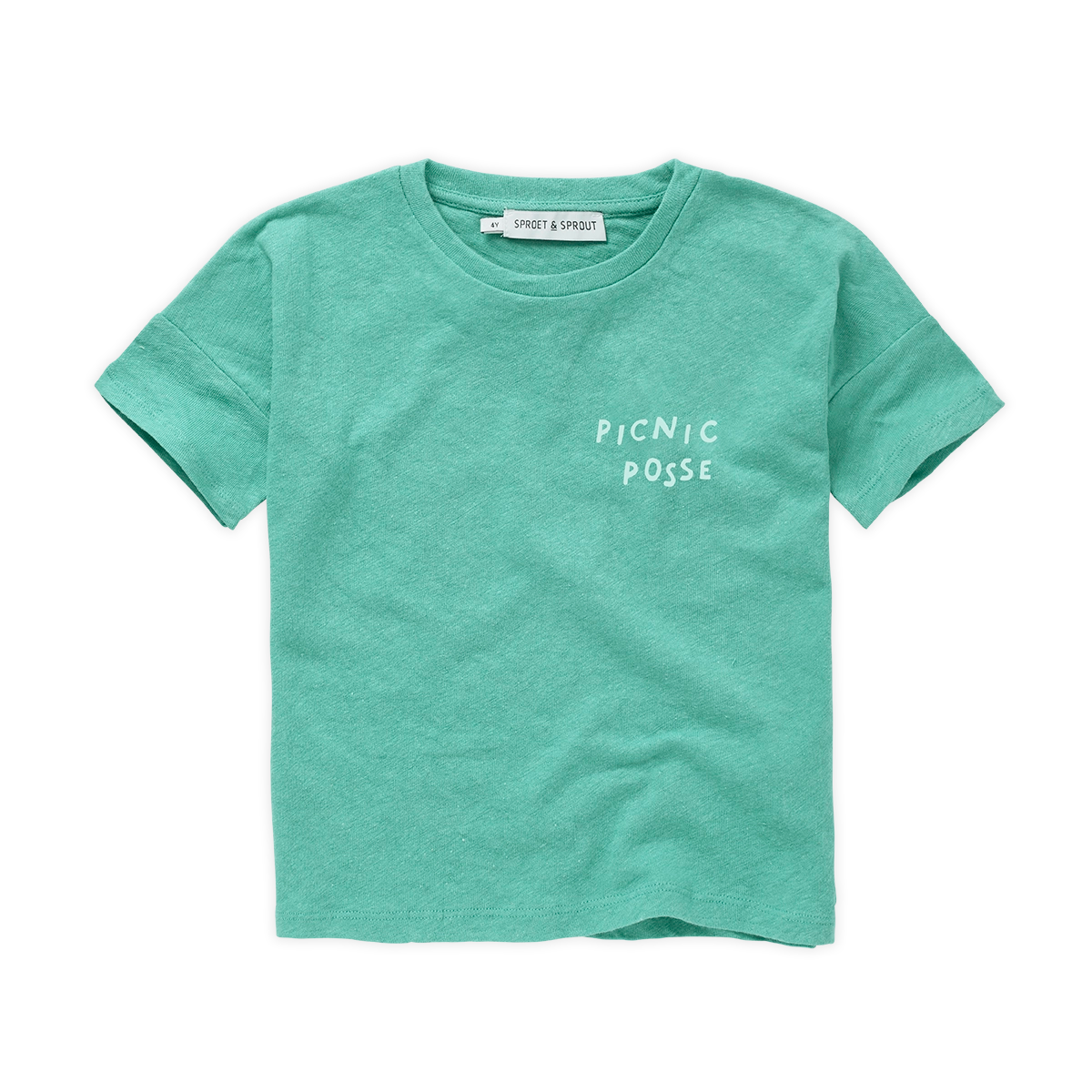 Sproet & Sprout Linen T-Shirt Botanical Green voorzijde