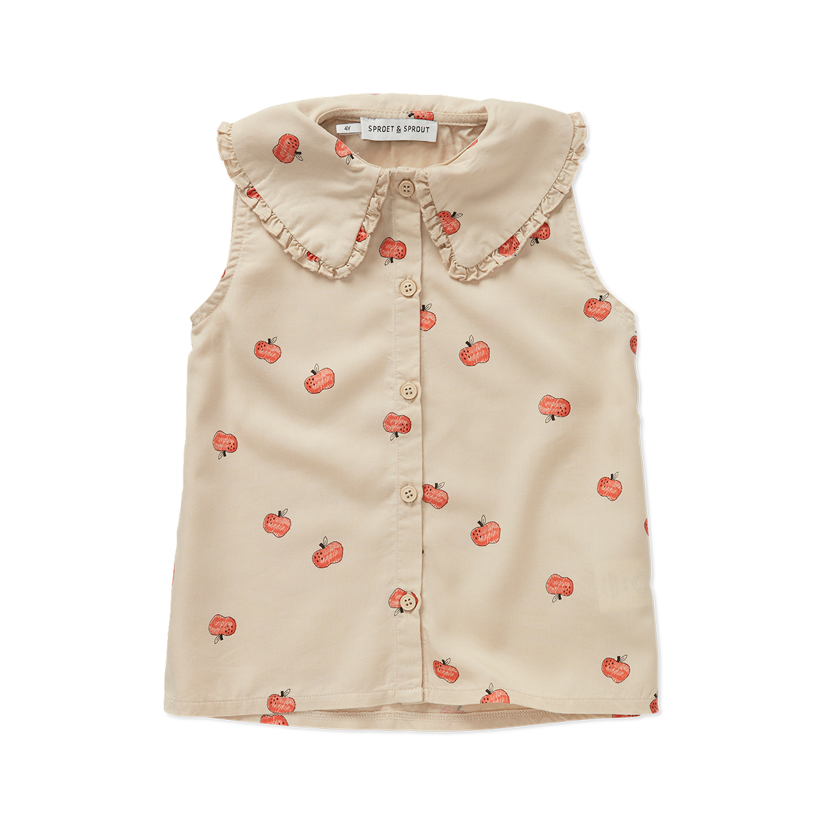 Sproet & Sprout Blouse Girls Apple Print voorzijde