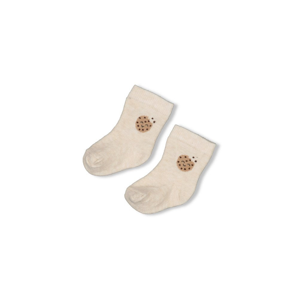 Feetje Sokken Cute Cookie in Offwhite Melange gemaakt van 85% katoen 13% polyamide en 2% elastaan met een schattige koekjes print voor kinderen ideaal voor dagelijks gebruik
