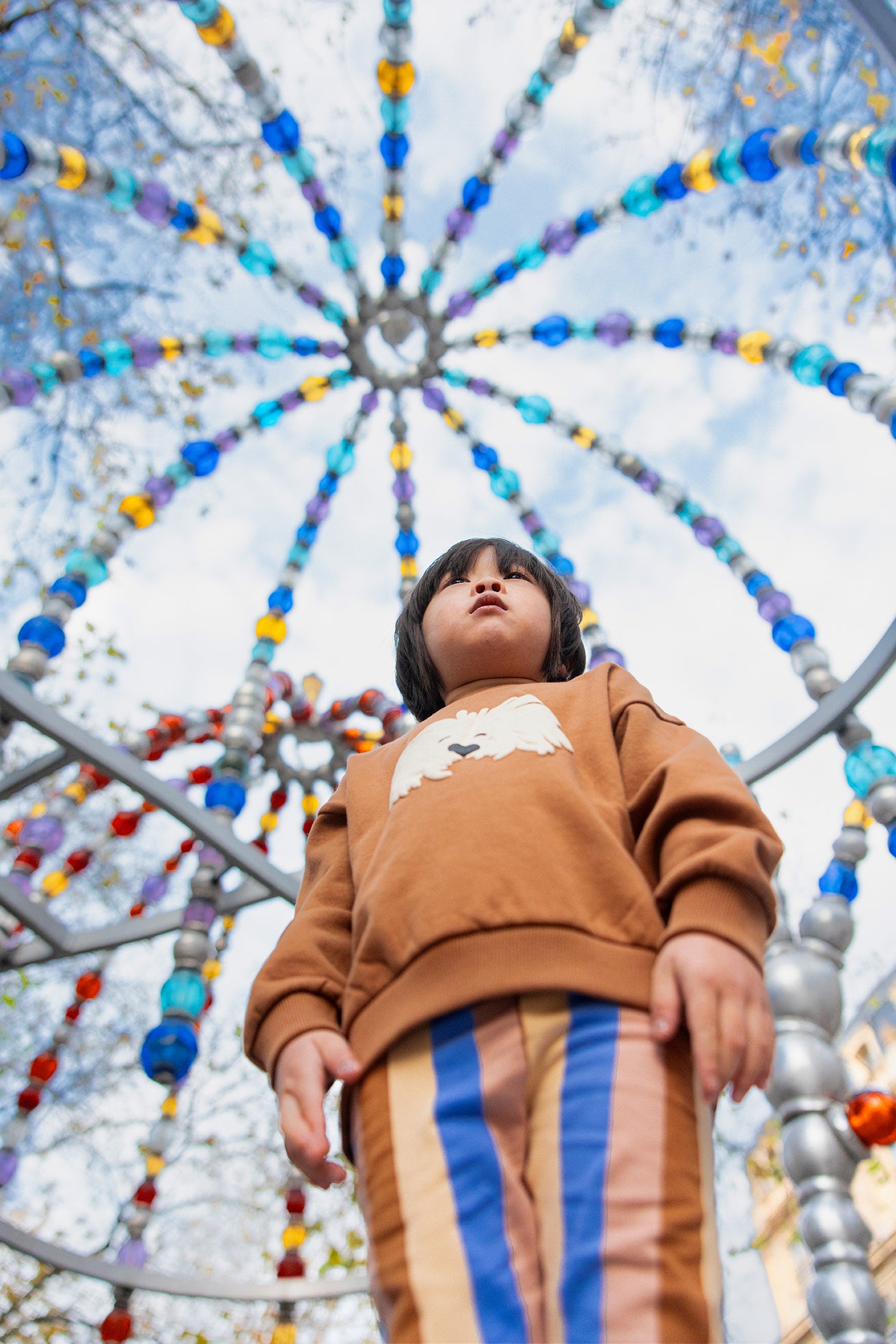 Sproet & Sprout Winter Legging Multi CLR Stripe Sfeerfoto Aan