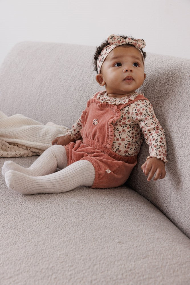 Feetje Romper Rib AOP - Woodland Bloom Foto Romper Aan