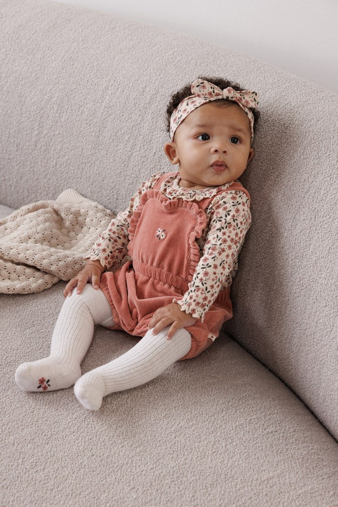 Feetje Tuinbroek Kort Velours Rib -Woodland Bloom Foto Pakje Aan