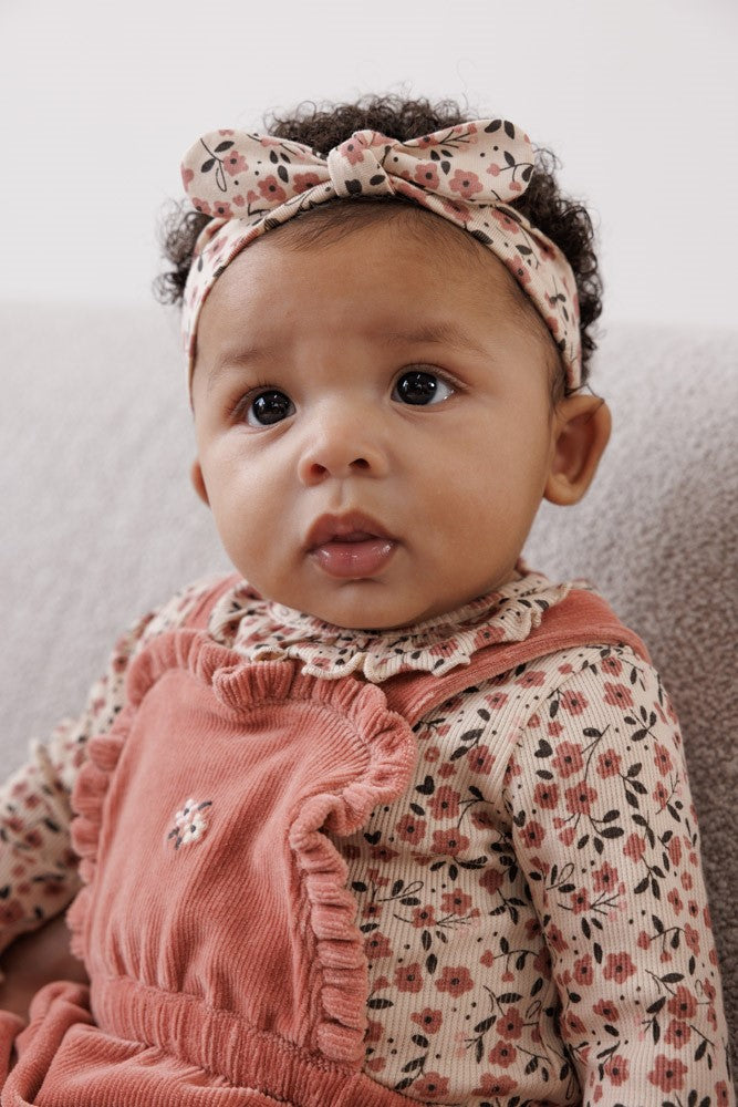 Feetje Tuinbroek Kort Velours Rib -Woodland Bloom Foto Pakje Aan