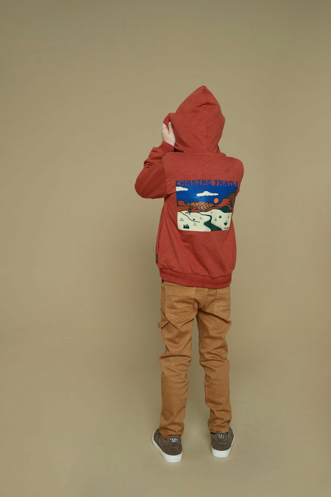 Sturdy Sweatvest met Capuchon - Chasing Trails Sfeerfoto Vest Aan