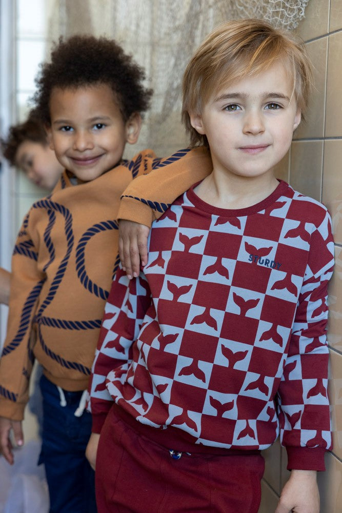 Sturdy Sweater AOP - Waves And Whales Sfeerfoto Sweater Aan