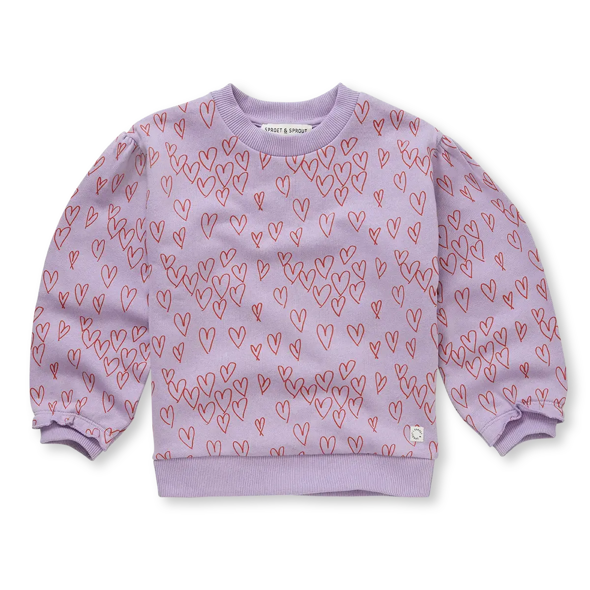 Sproet & Sprout Sweatshirt Hearts Print Voorzijde