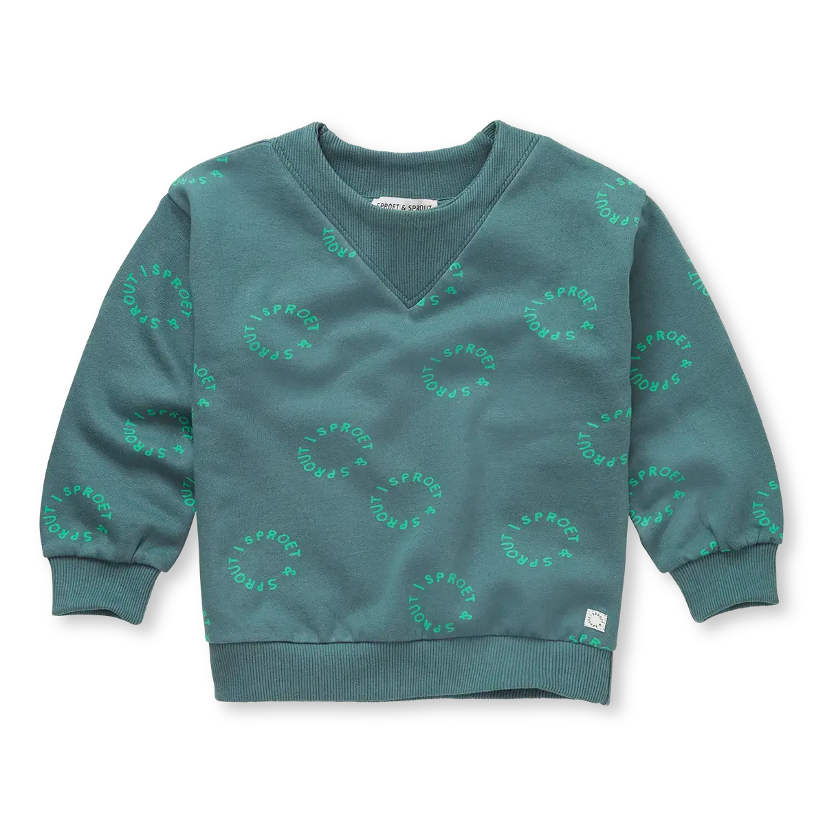 Sproet & Sprout Sweatshirt Rib Neck Sproet Print Voorzijde