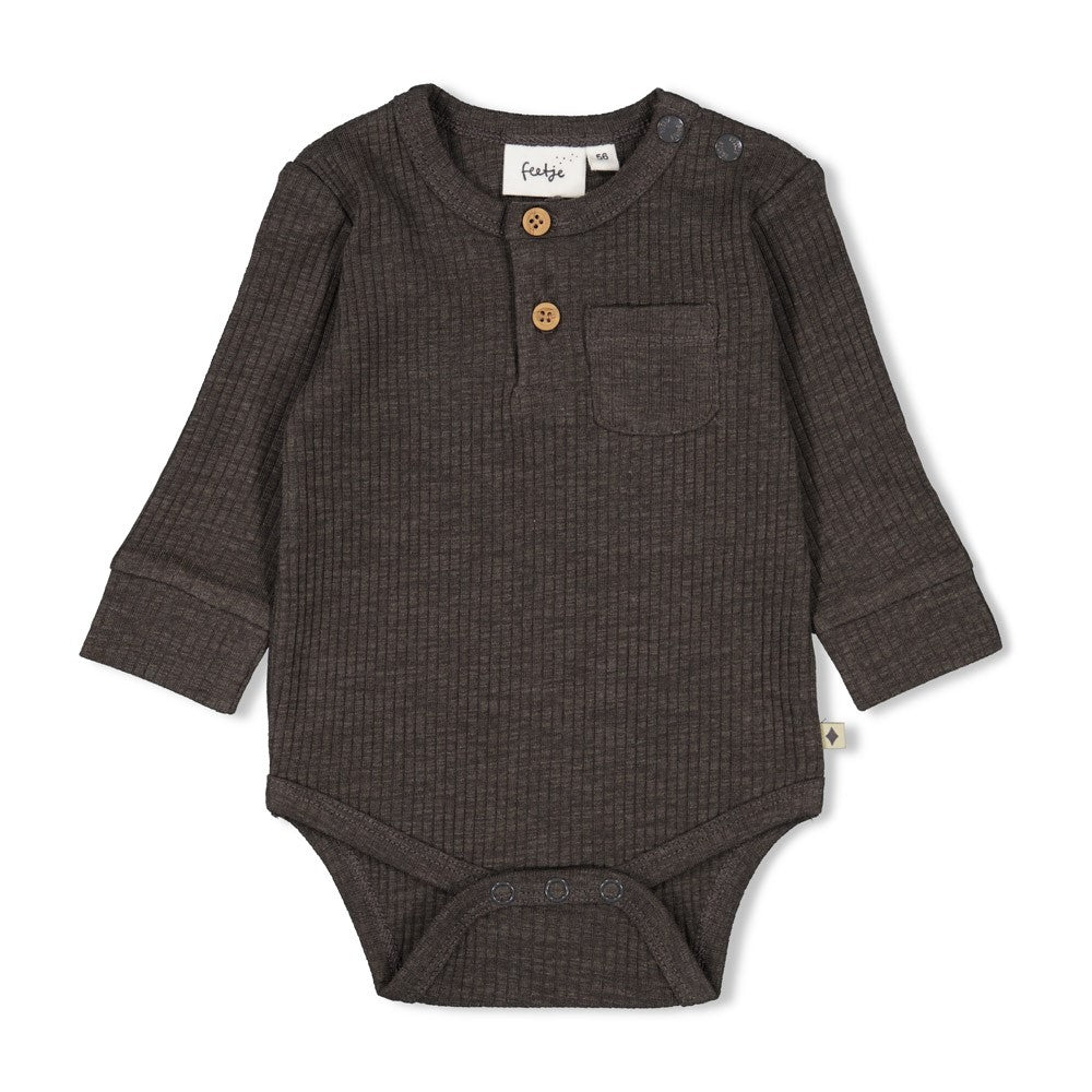 Feetje Romper Rib - Rawrsome Voorzijde