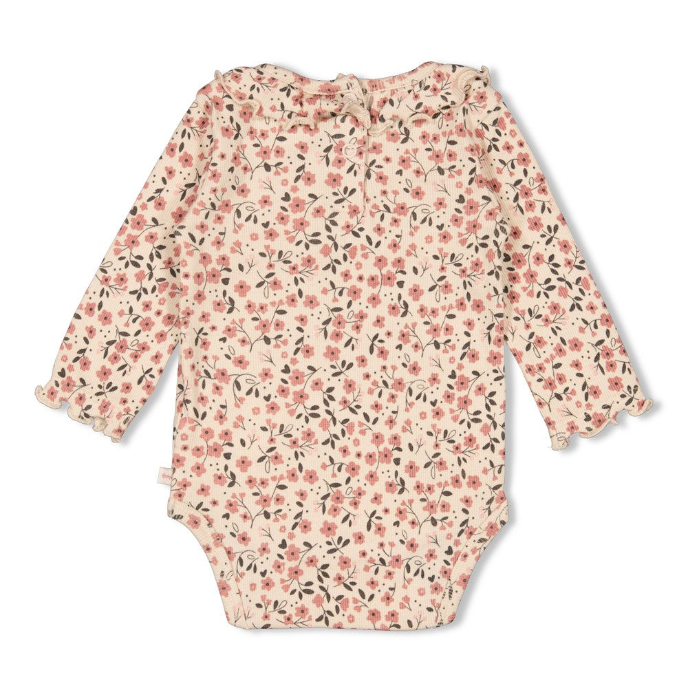 Feetje Romper Rib AOP - Woodland Bloom Achterzijde