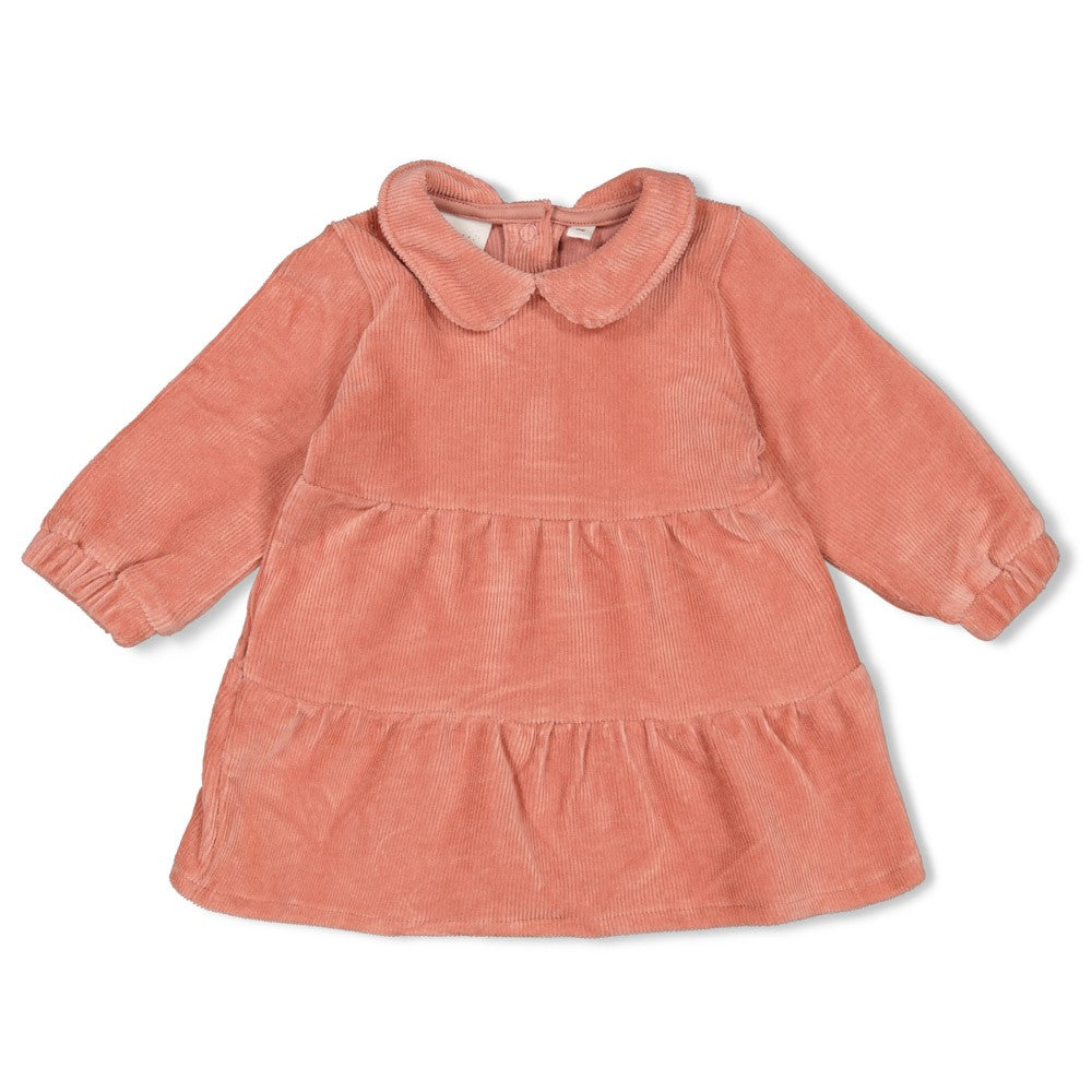 Jurk Velours Rib - Woodland Bloom Voorzijde