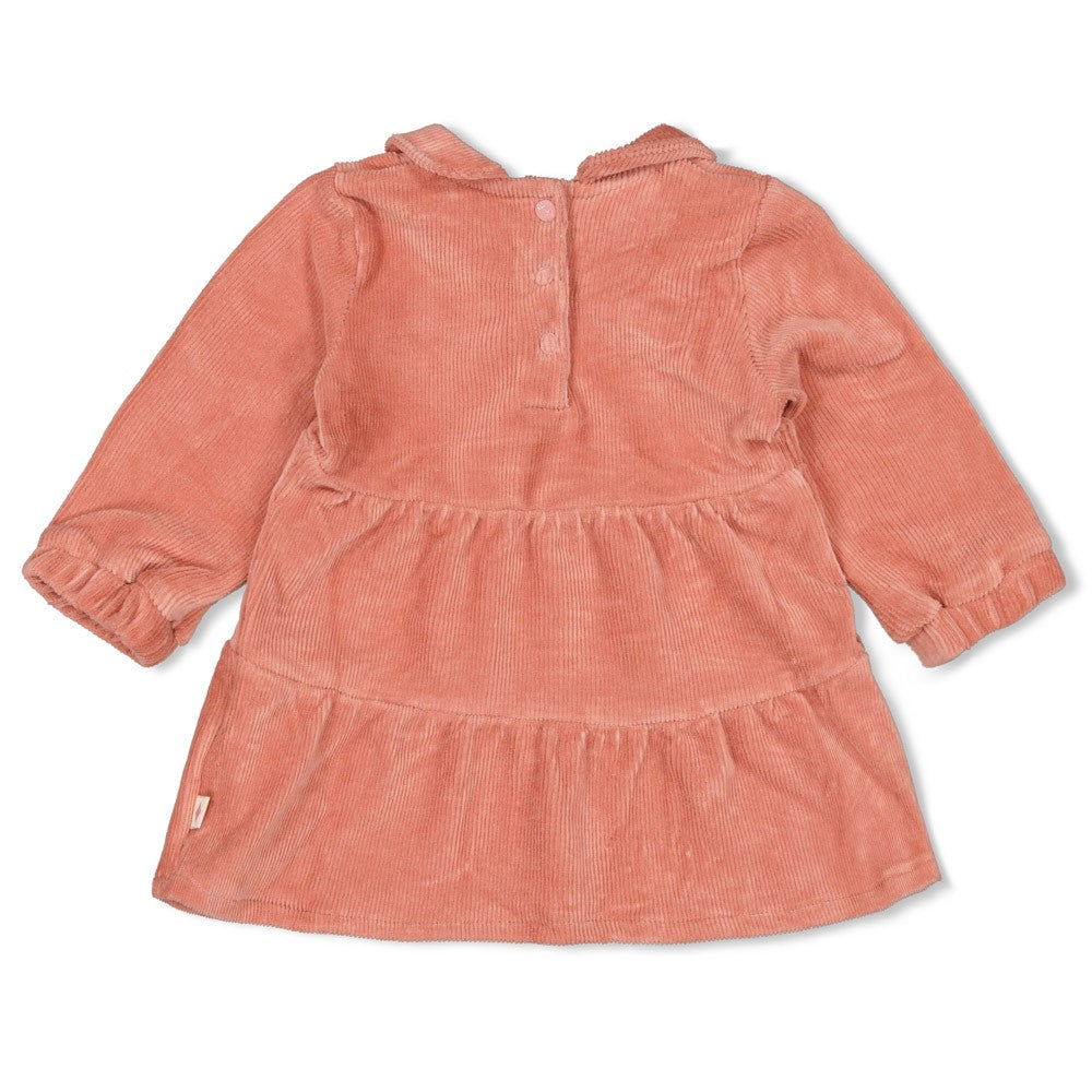 Jurk Velours Rib - Woodland Bloom Achterzijde