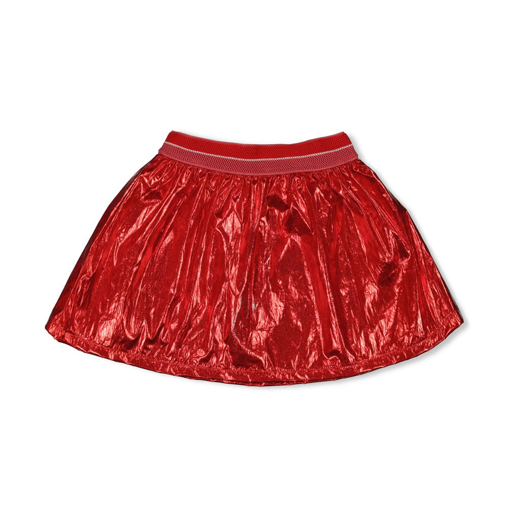 Jubel Rok - Queen Of Hearts Detail: "Detail van de Jubel Rok - Queen Of Hearts in Rood, met een comfortabele katoenen voering en speels hartontwerp." Voorzijde