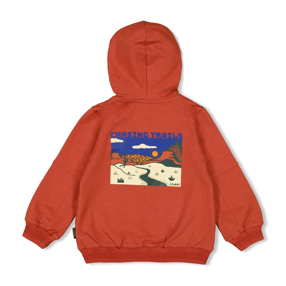 Sturdy Sweatvest met Capuchon - Chasing Trails Achterzijde