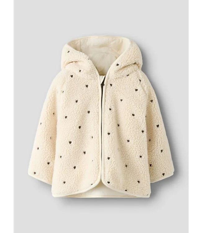 Lil' Atelier Loose Jacket - Turtledove Hearts voorzijde