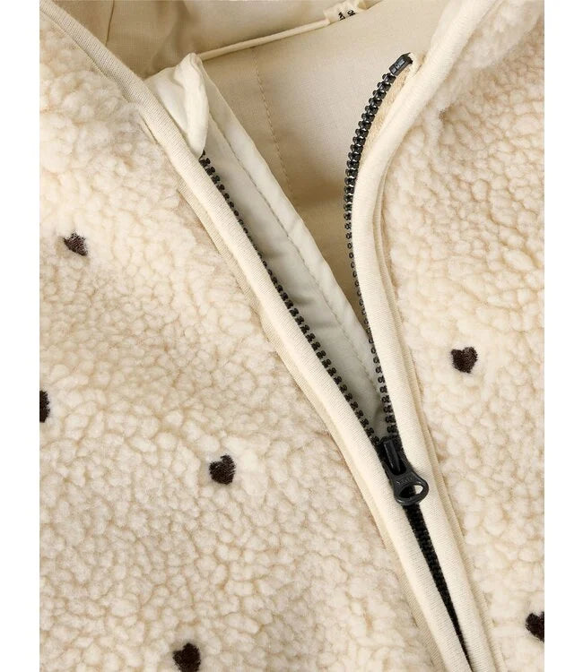Lil' Atelier Loose Jacket - Turtledove Hearts detail