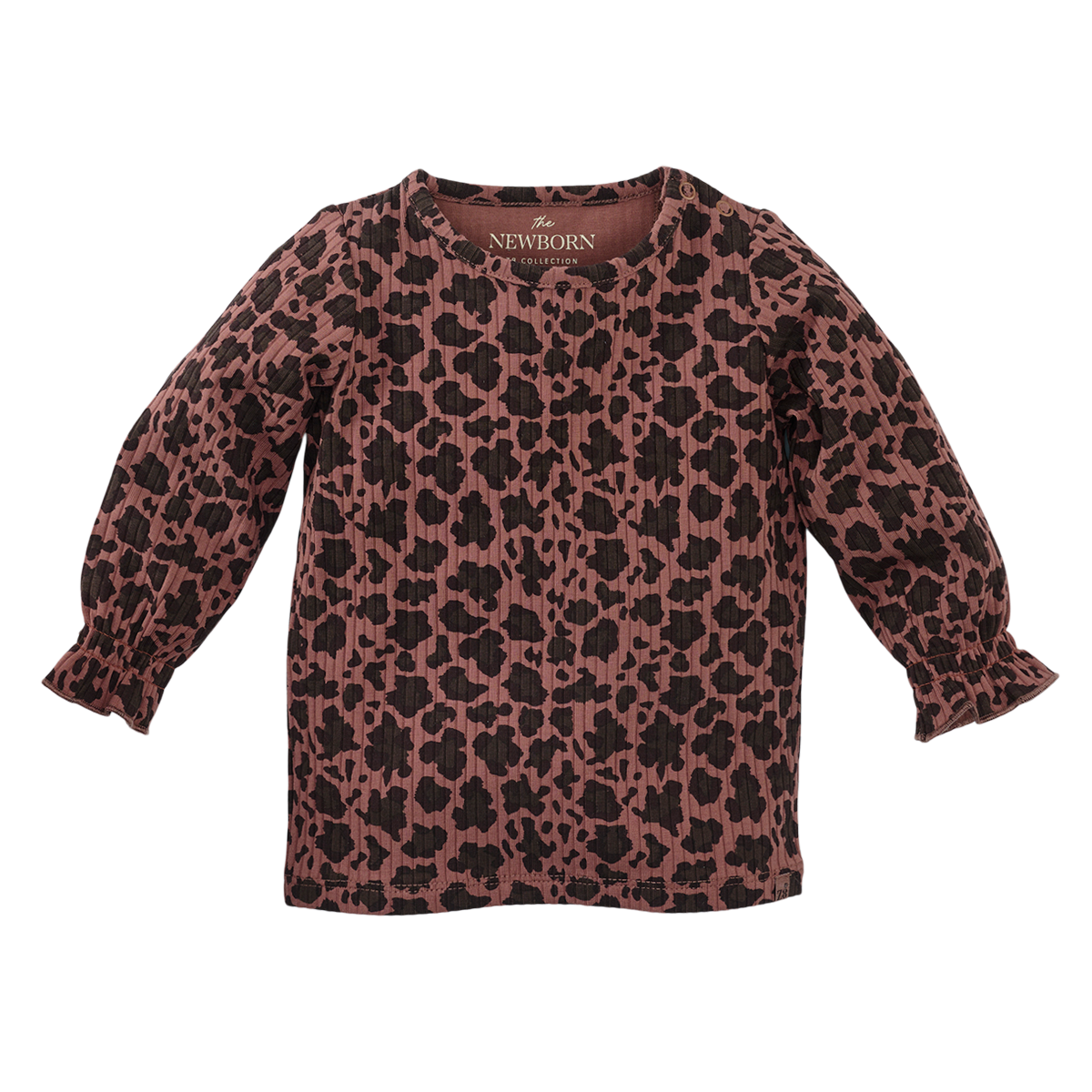 Z8 Perla Tricot Rib Longsleeve - Amber Brown/AOP Voorzijde
