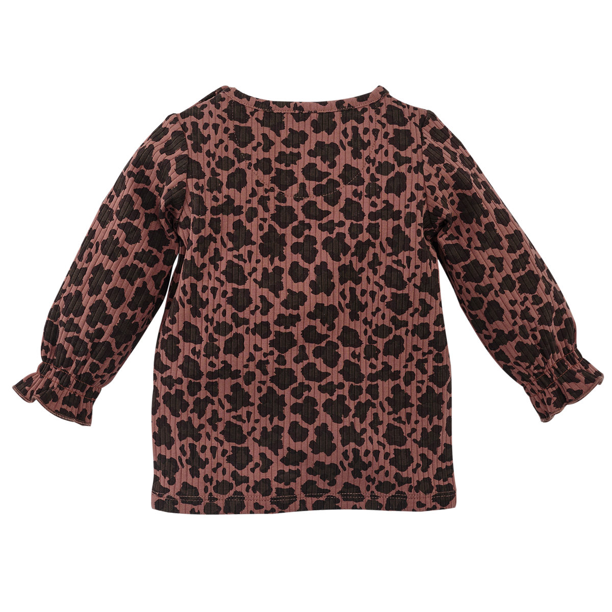 Z8 Perla Tricot Rib Longsleeve - Amber Brown/AOP Achterzijde