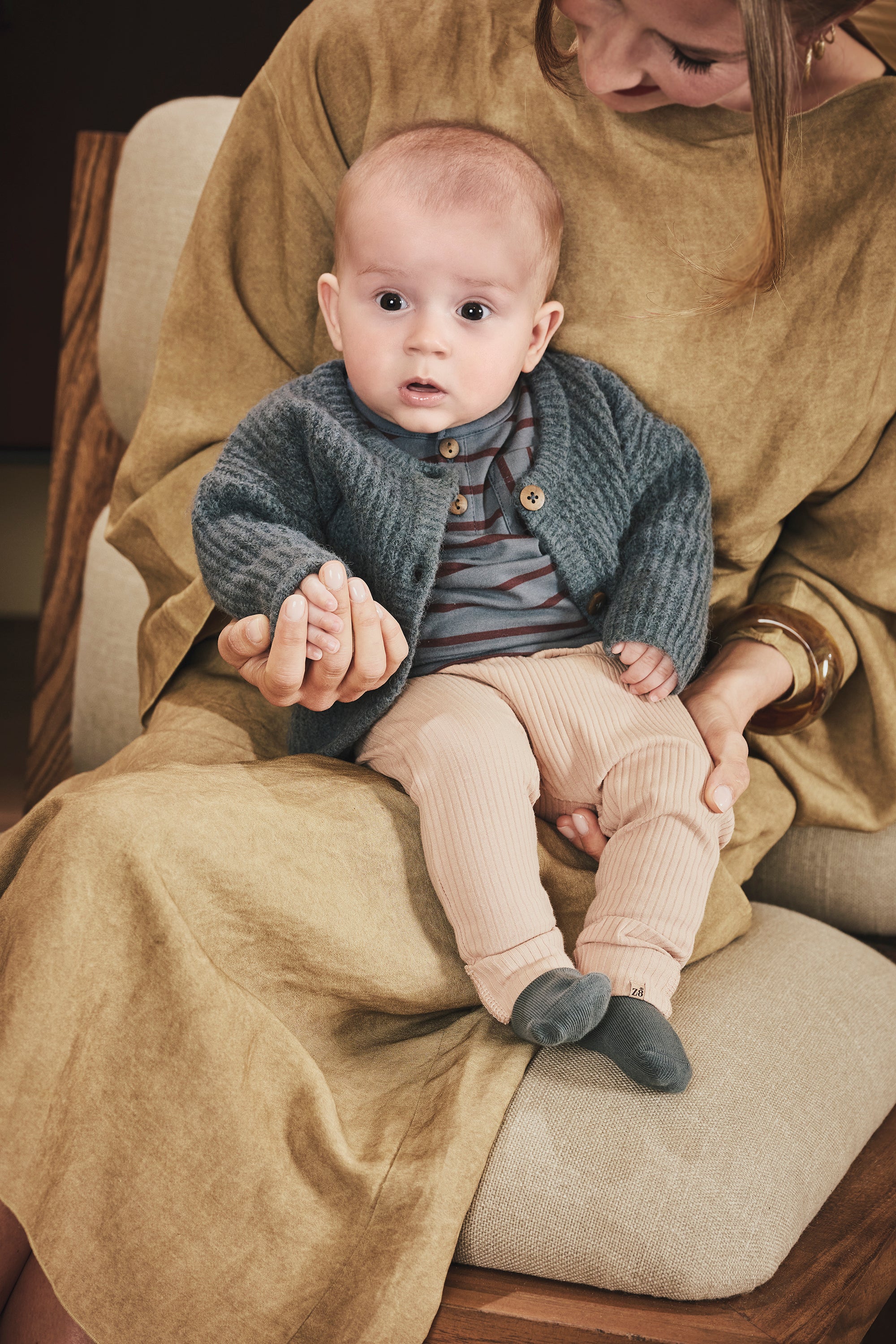 Z8 Mert Gebreid Vest - Seafoam Shadow Sfeerfoto