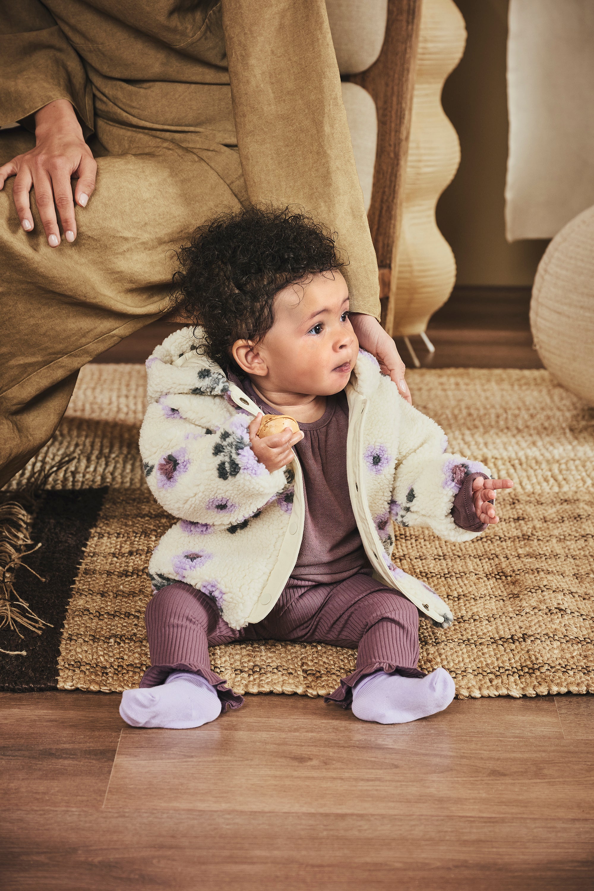 Z8 Nayla Teddy Jacket - Vanilla Cream/ AOP Sfeerfoto