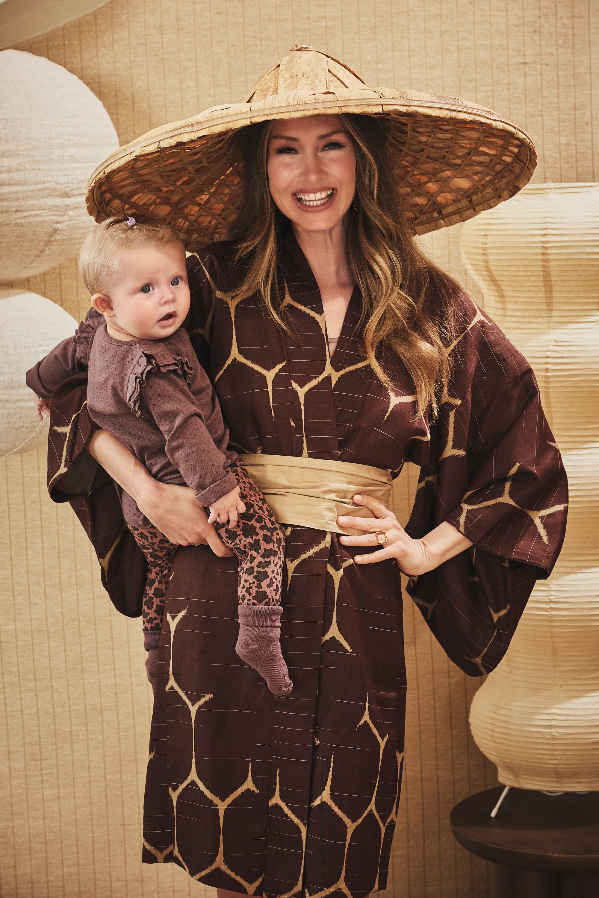 Z8 Joan Tricot Rib Leggings - Amber Brown/AOP Sfeerfoto