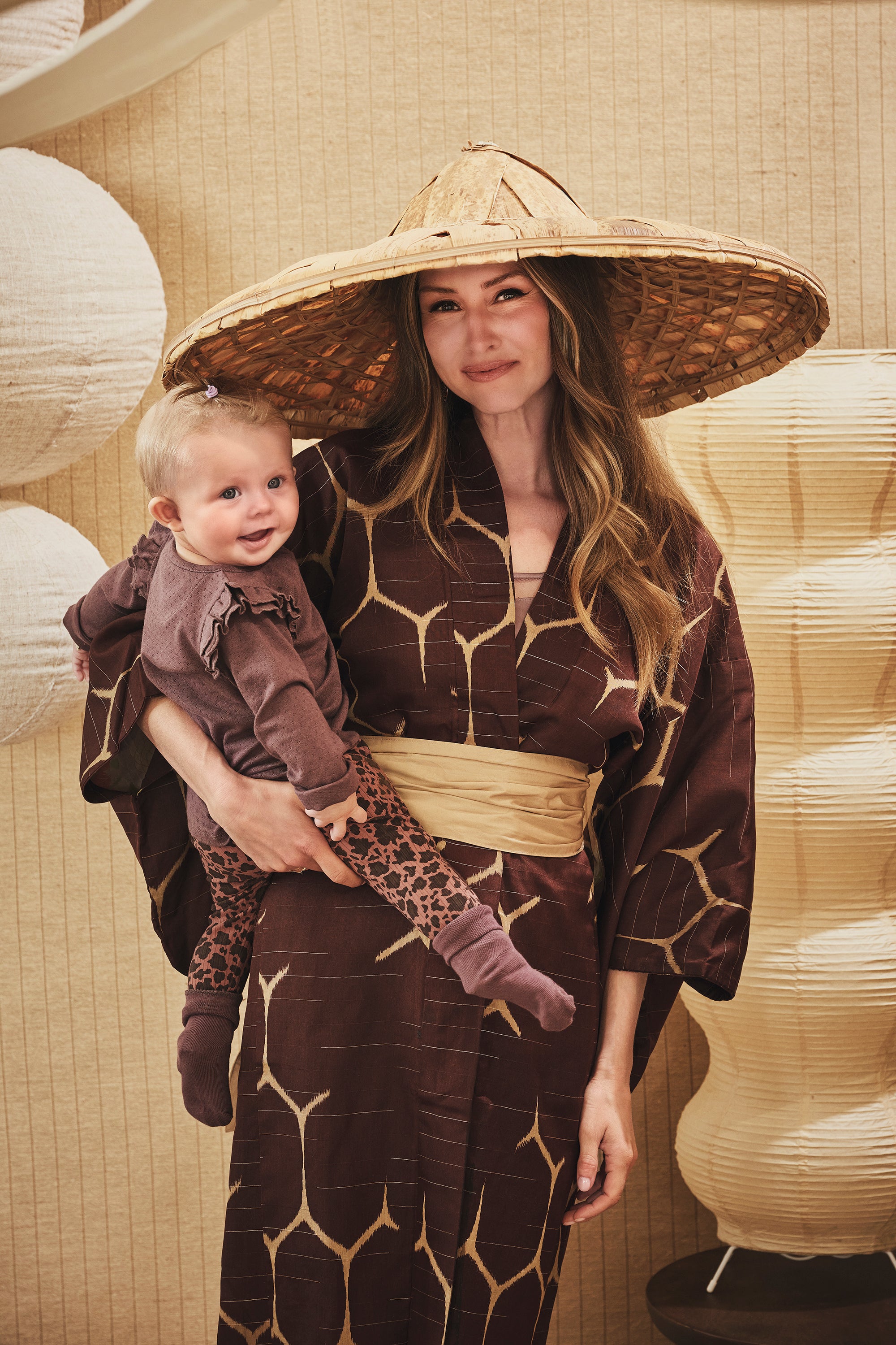 Z8 Joan Tricot Rib Leggings - Amber Brown/AOP Sfeerfoto