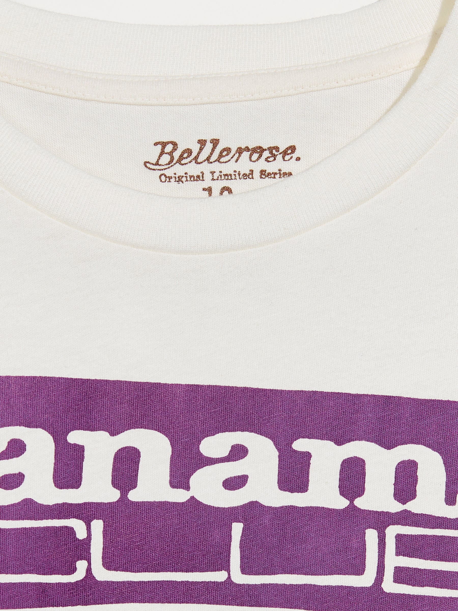 Bellerose T-Shirt Kenny Vintage White Panama detail