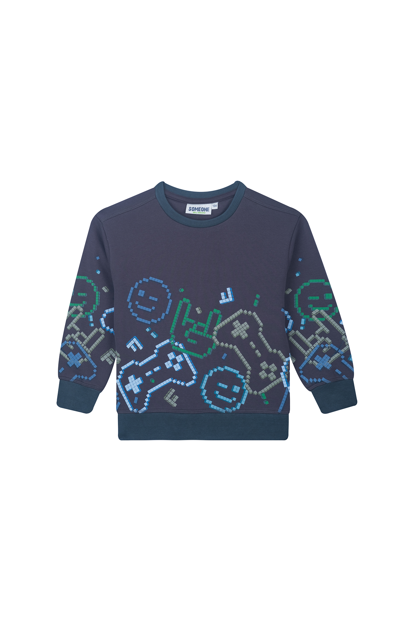 "Someone Sweater GAMEOVER-SB-16-B in antracite – vooraanzicht"