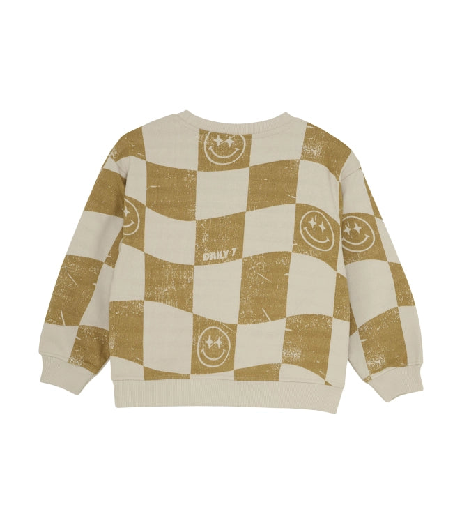 DAILY7 Oversized Sweater Alloverprint - Sandshell  Achterzijde