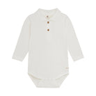 En Fant Body Longsleeve  Polo - Egret Voorzijde