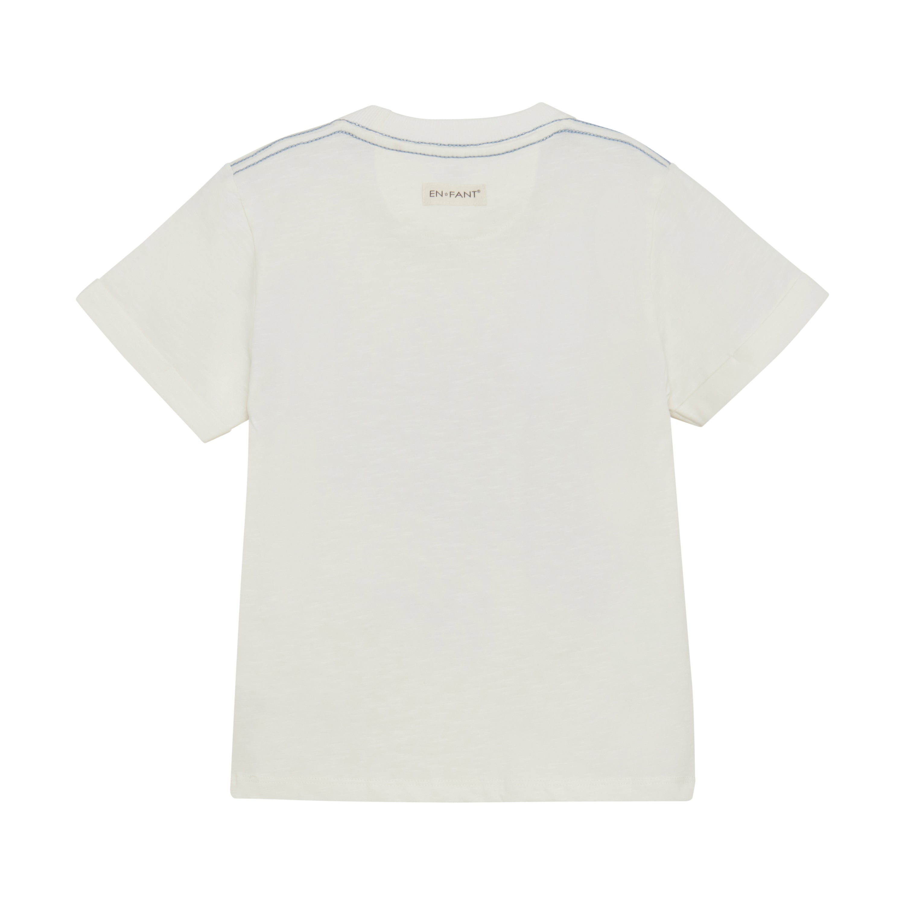 En Fant T-Shirt SS Slub - Egret vliegtuig opdruk achterzijde
