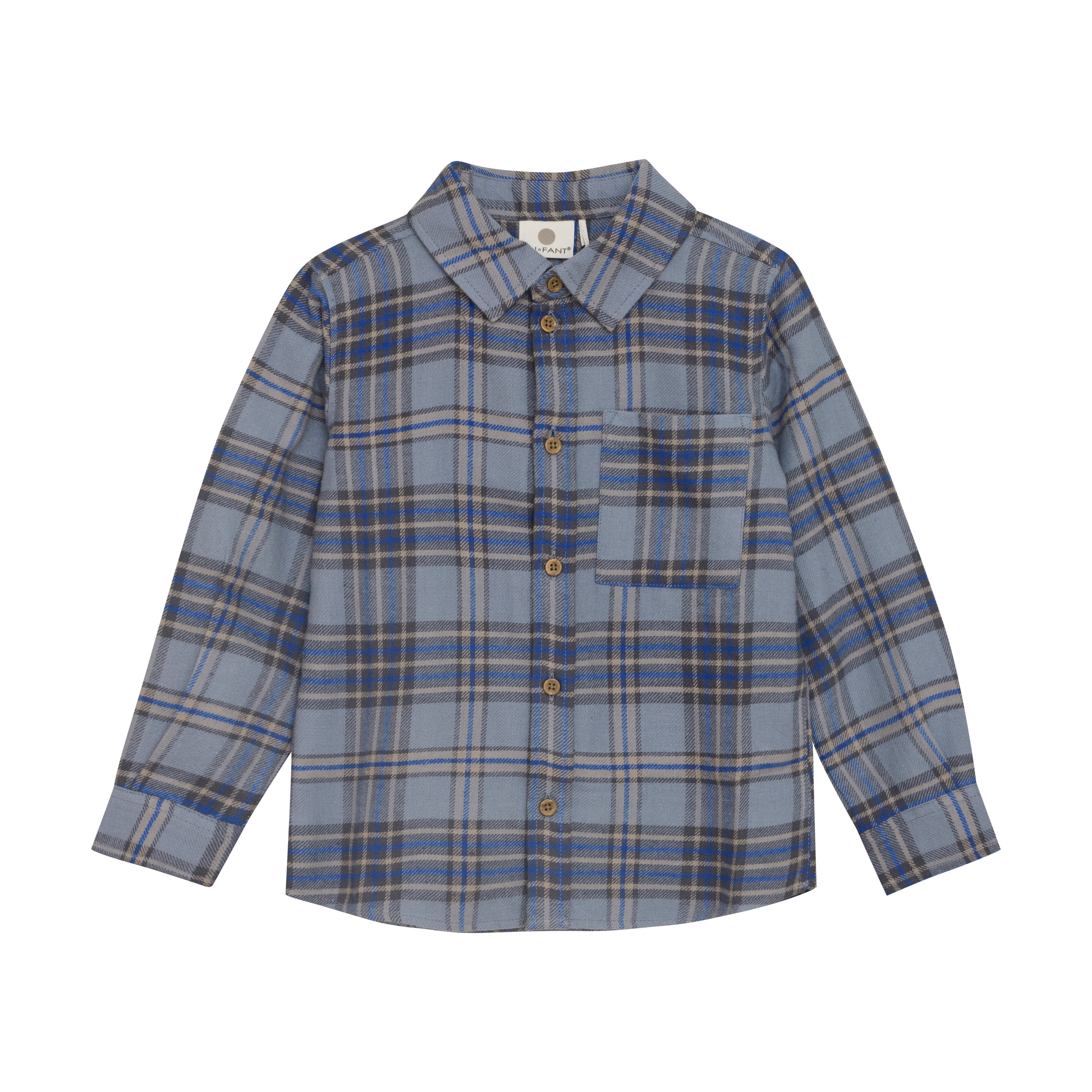 En Fant Shirt LS Check - Flint Stone Voorzijde