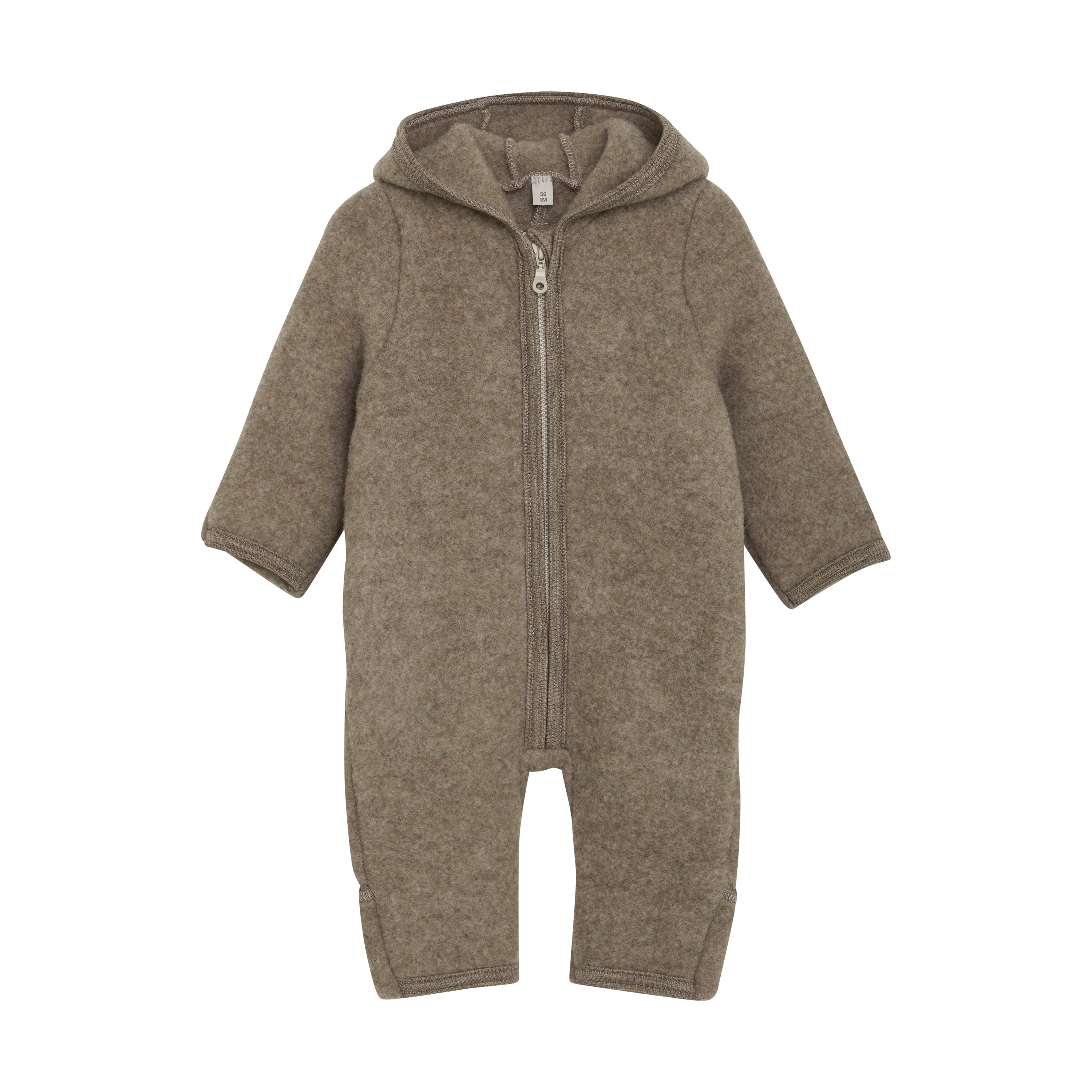 Huttelihut Pram Suit Wool Fleece - Savannah Melange Voorzijde