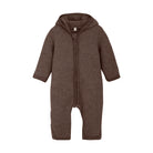 Huttelihut Pram Suit Wool Fleece - Brown Melange Voorzijde