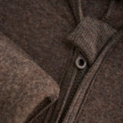 Huttelihut Pram Suit Wool Fleece - Brown Melange Detailfoto rits
