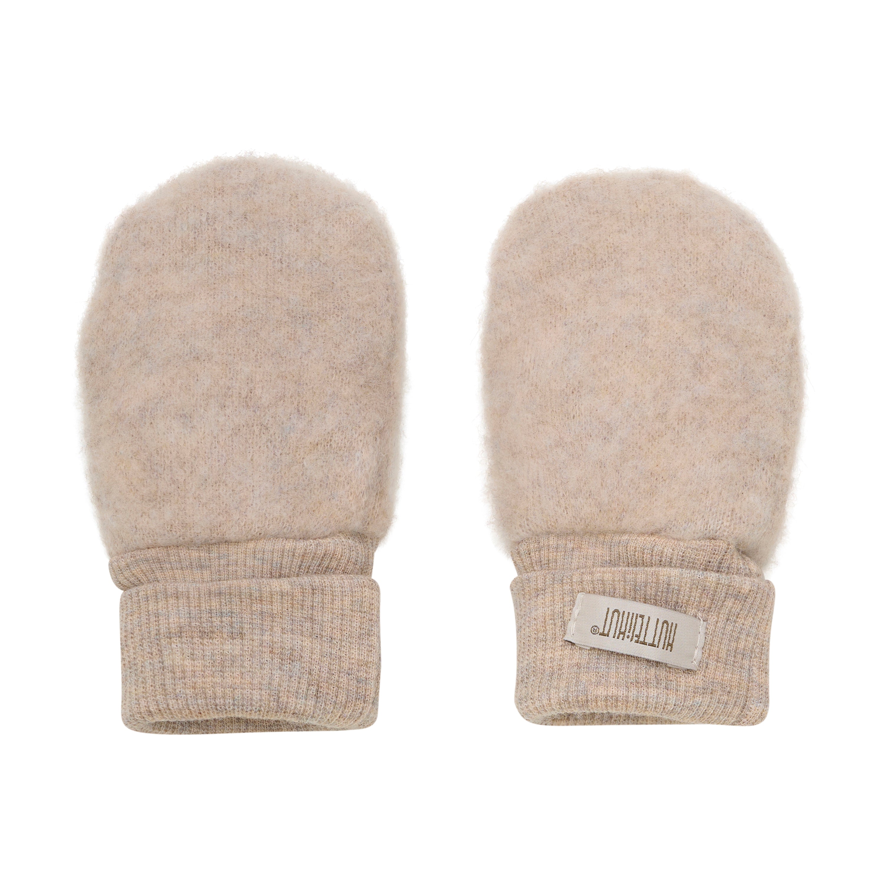 Huttelihut Mittens Wool Fleece  2-layer - Camel Melange Voorzijde