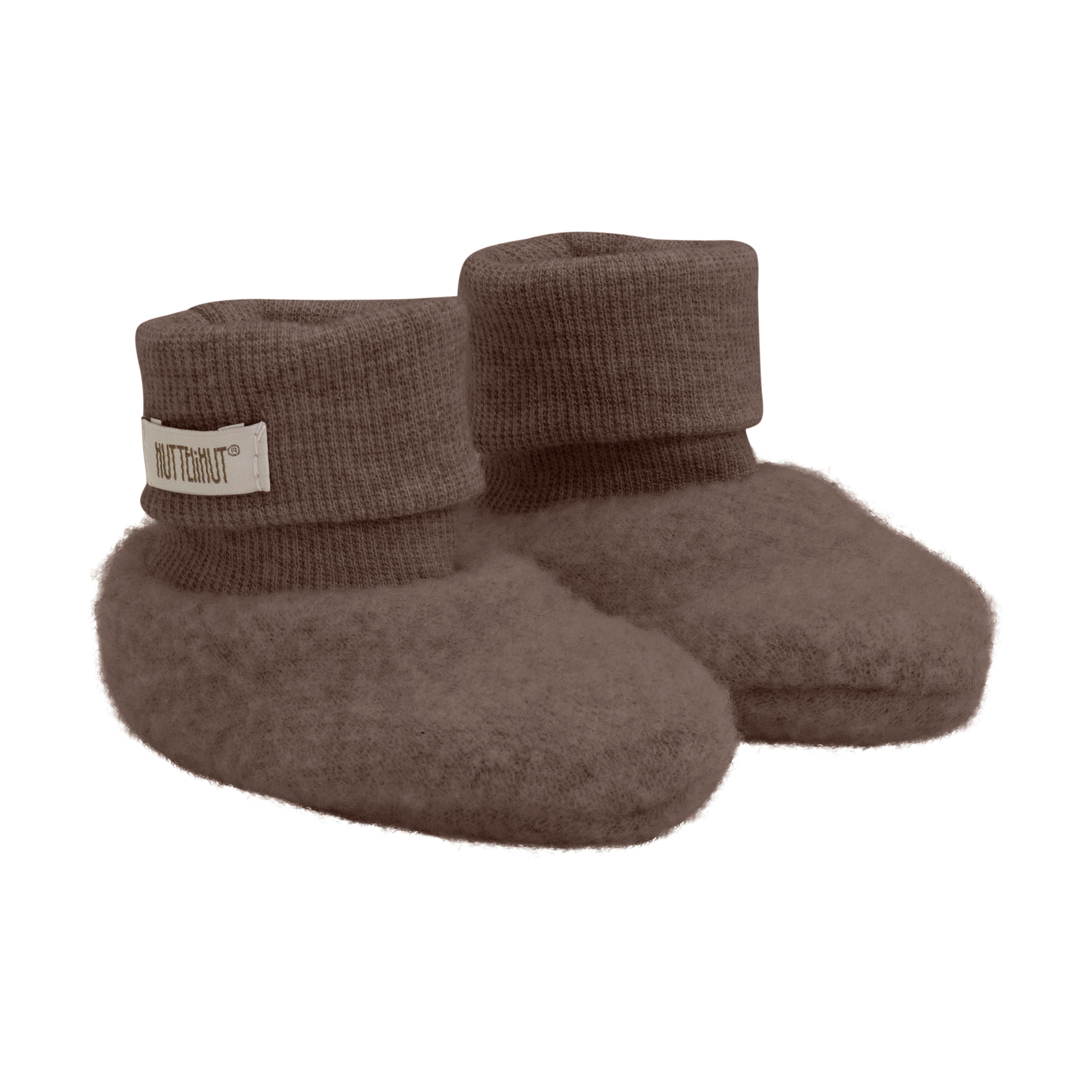 Huttelihut Footies Wool Fleece 2-layer - Brown Melange 