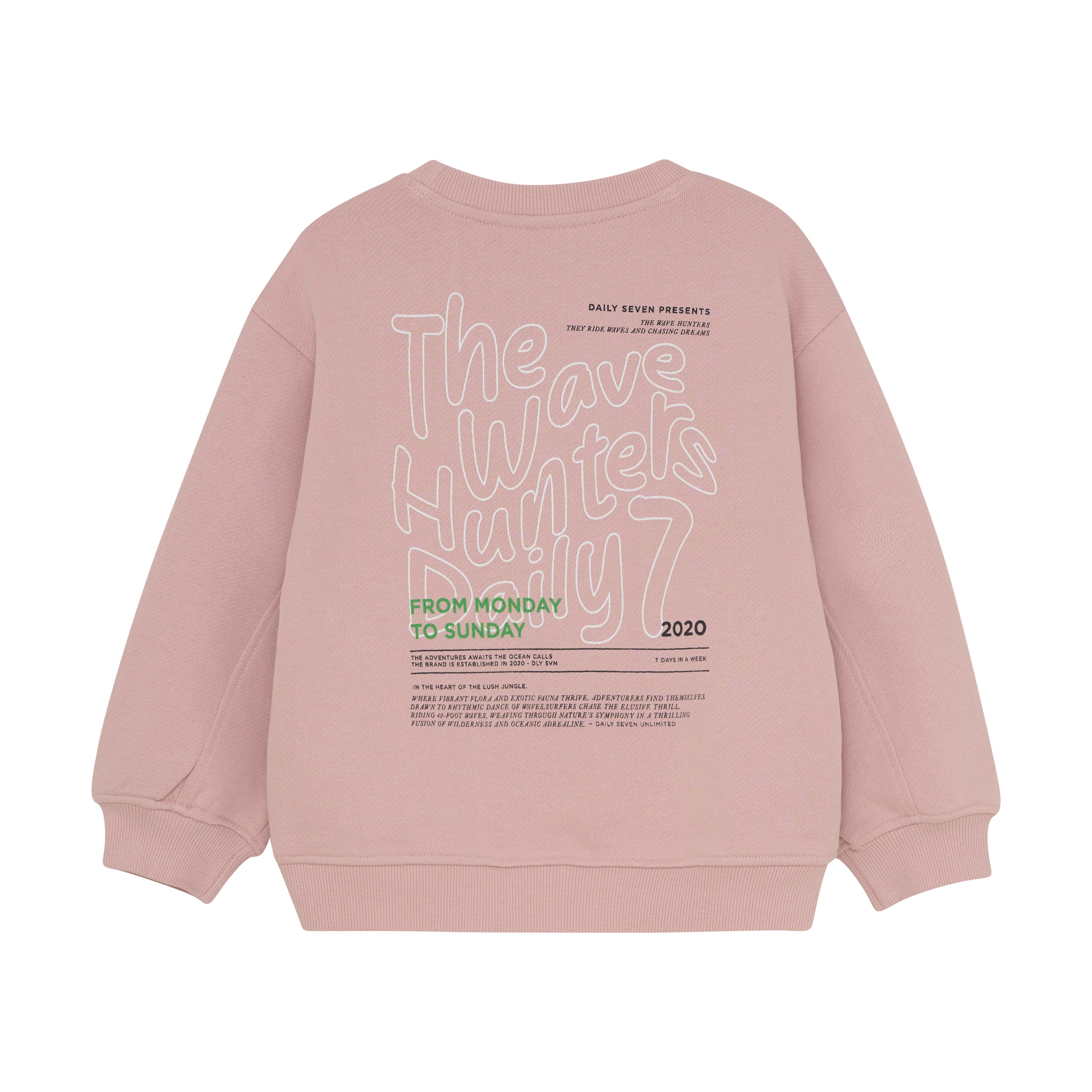 Daily7 Sweater Oversized Backprint - Pale Mauve achterzijde