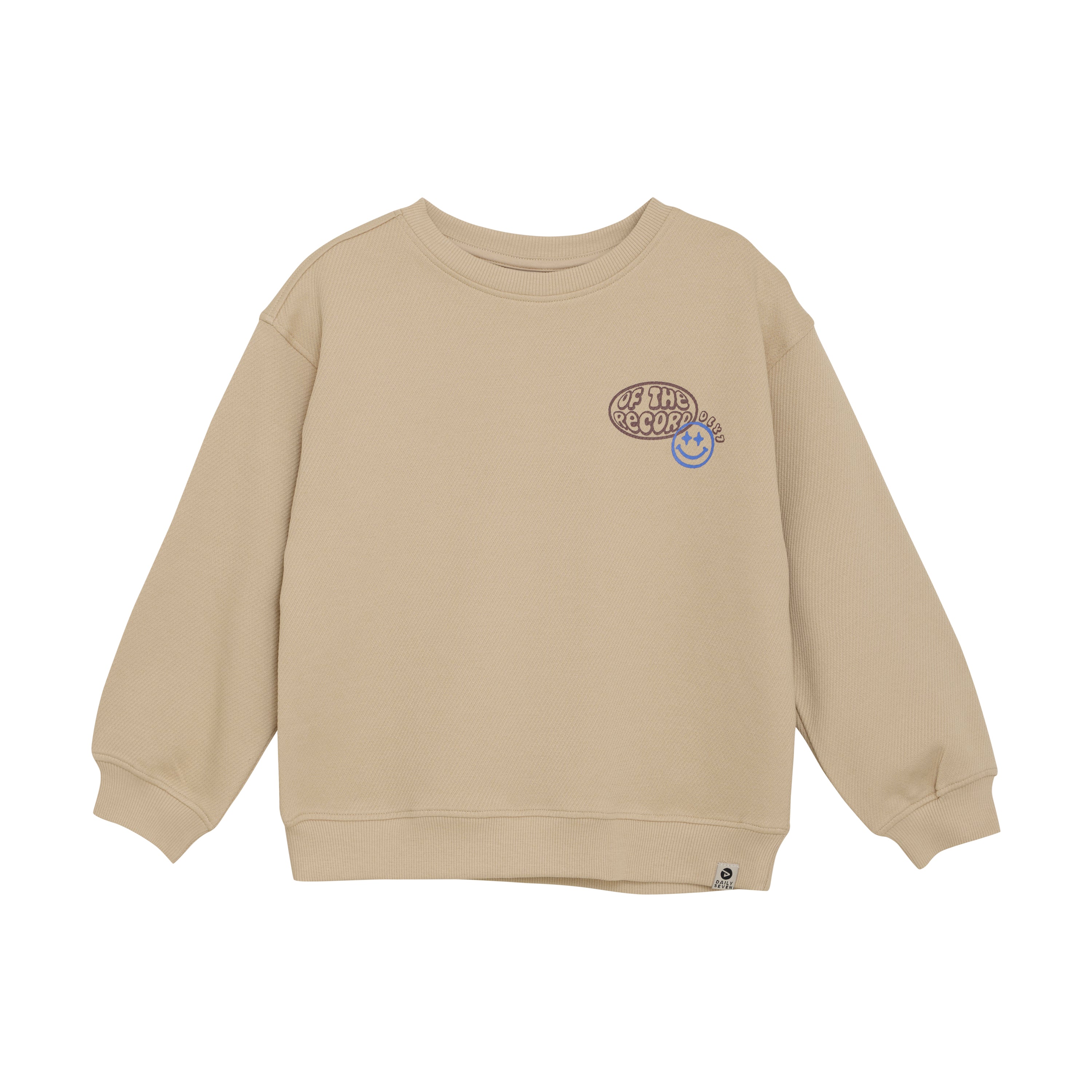 DAILY7 Oversized Sweater Music - Latte Sand voorzijde