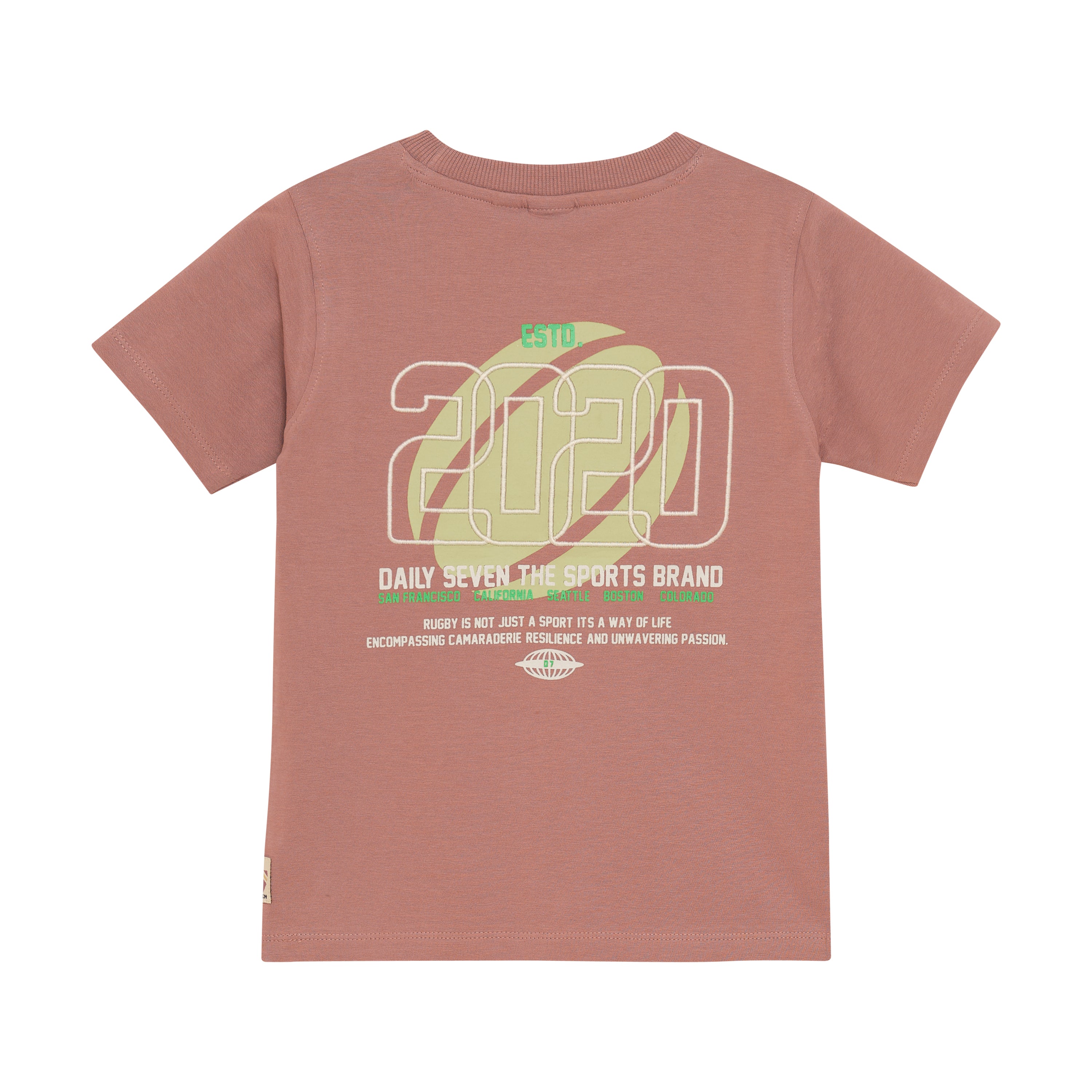 DAILY7 T-Shirt Backprint - Burlwood achterzijde