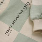 DAILY7 Oversized Sweater Check Print - Cool Mint detail foto