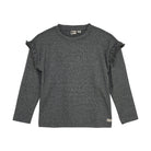 DAILY7 T-Shirt Longsleeve Ruffle - Phantom voorzijde