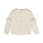 DAILY7 Shirt Longsleeve Ruffle - Off White voorzijde
