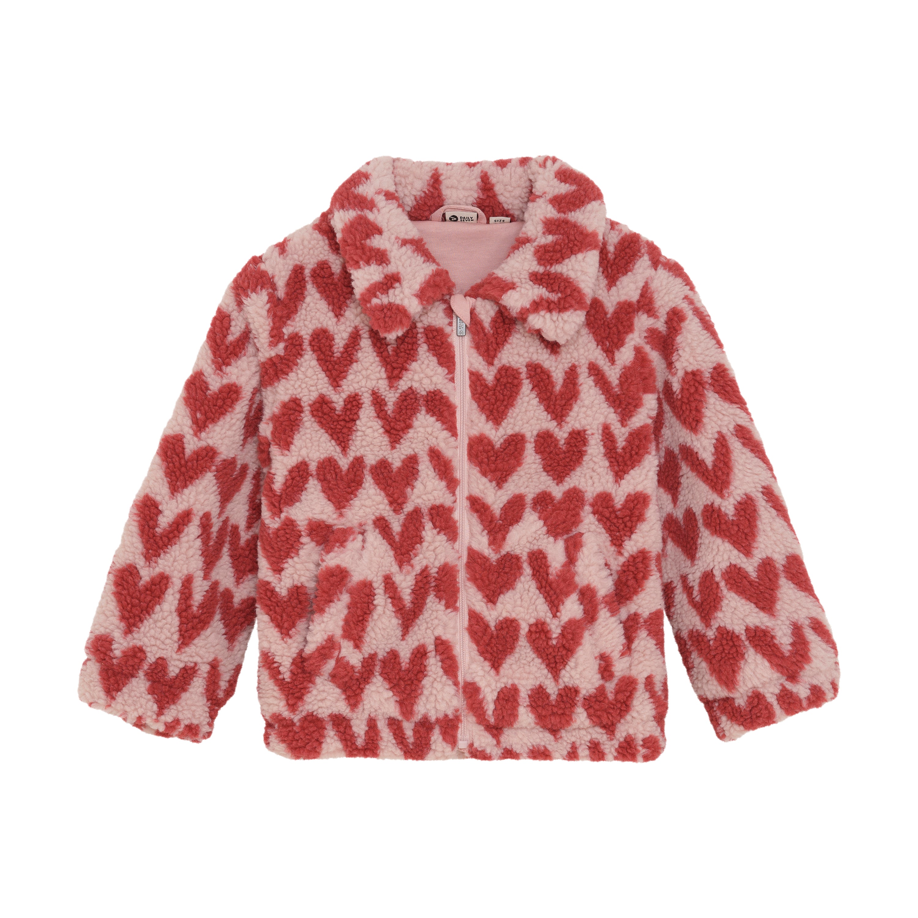 DAILY7 Teddy Jacket Heart voorzijde