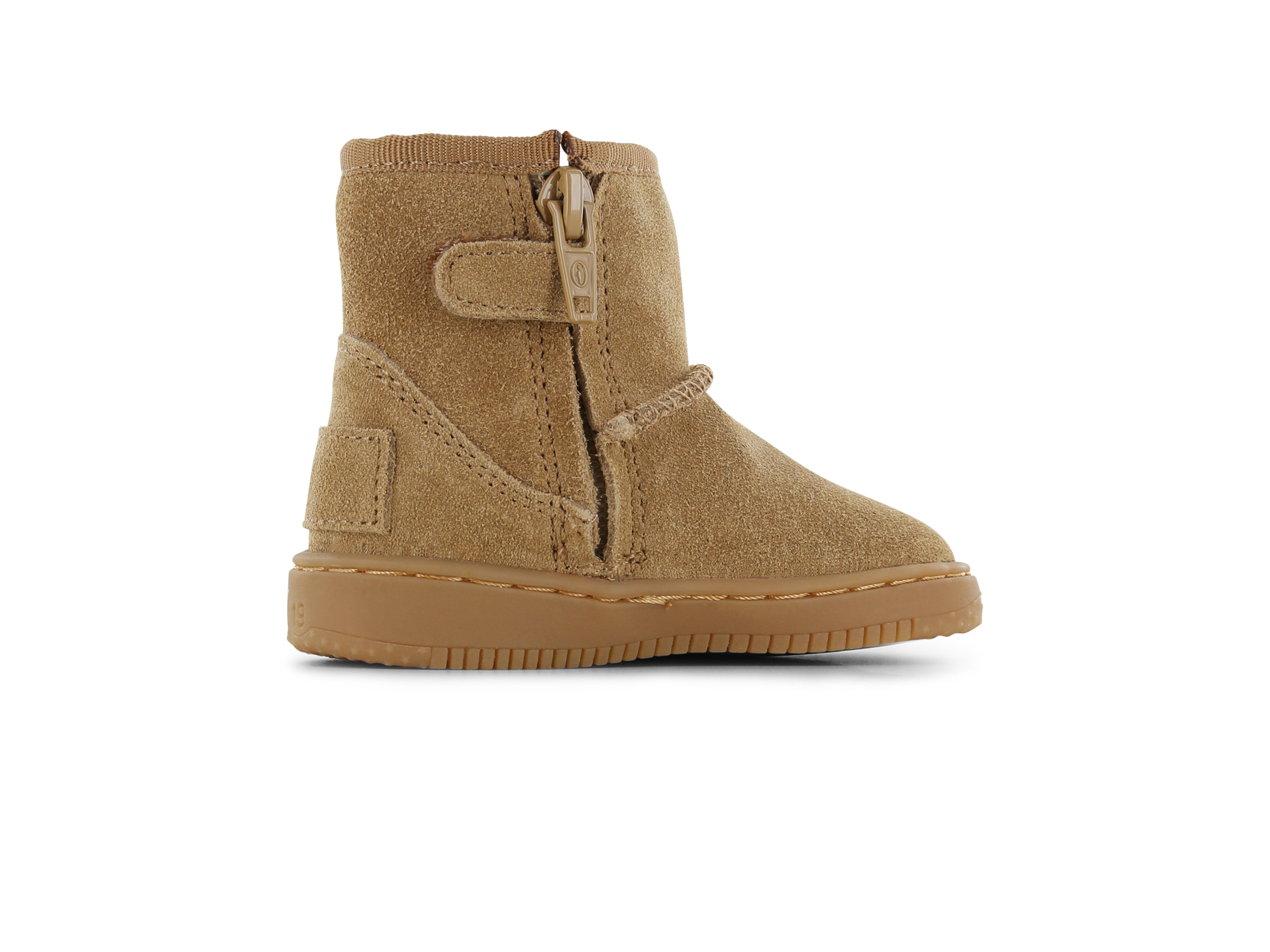 Shoesme Cognac Bootie Met Fluffy Voering zijkant links