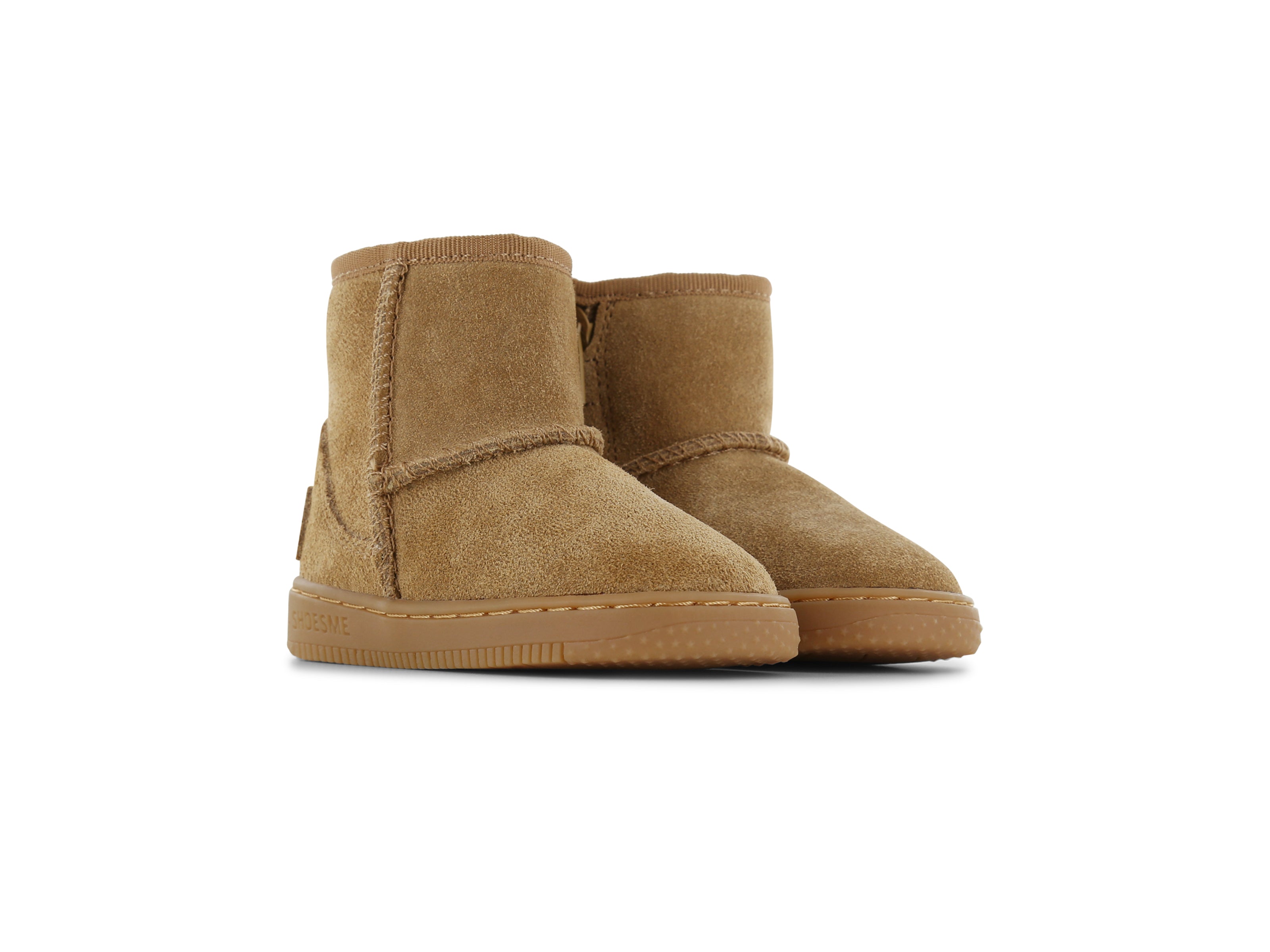 Shoesme Cognac Bootie Met Fluffy Voering aanzicht paar