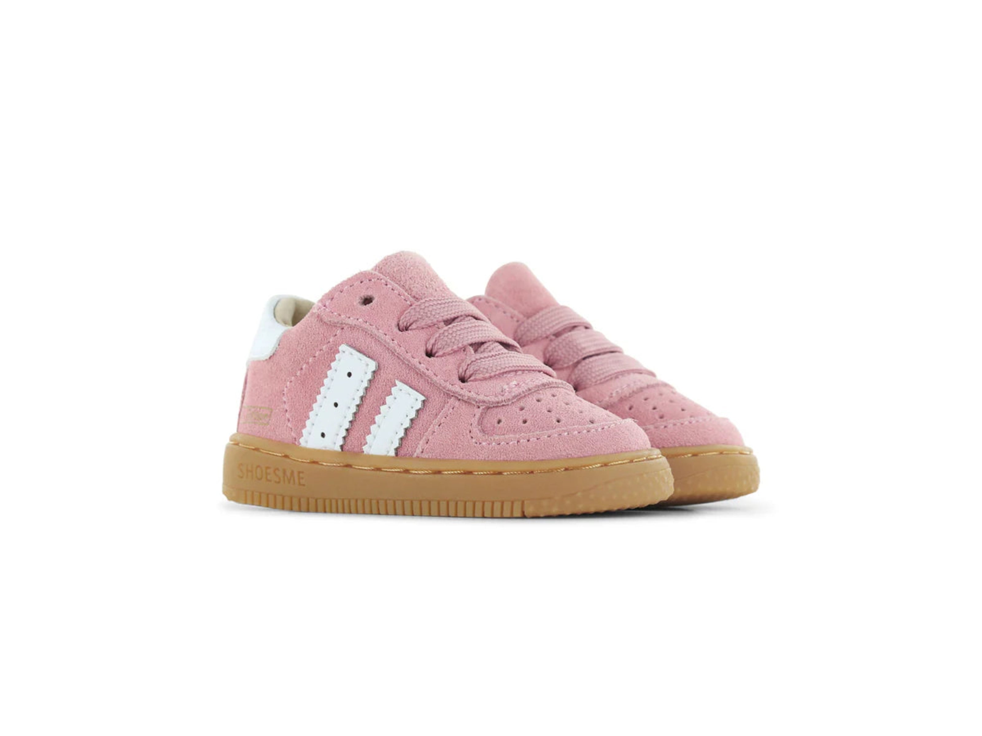 Shoesme Roze Suède Sneakertje aanzicht paar
