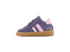 Shoesme Paars Roze Suède Sneakertje zijkant links